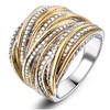 Mytys 2 Tone Intertwined Crossover Statement Ring Fashion Chunky Band