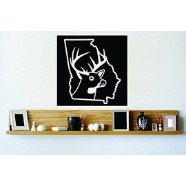 Georgia Wild Deer Buck Hunt Deer Predator Doe Hunting Bow Arrow Bulls Eye Wilderness Camouflage Holiday Gift Ideas Girl Boy Bedroom Wall Decal Sticker - Size: 15 Inch x 15 Inch