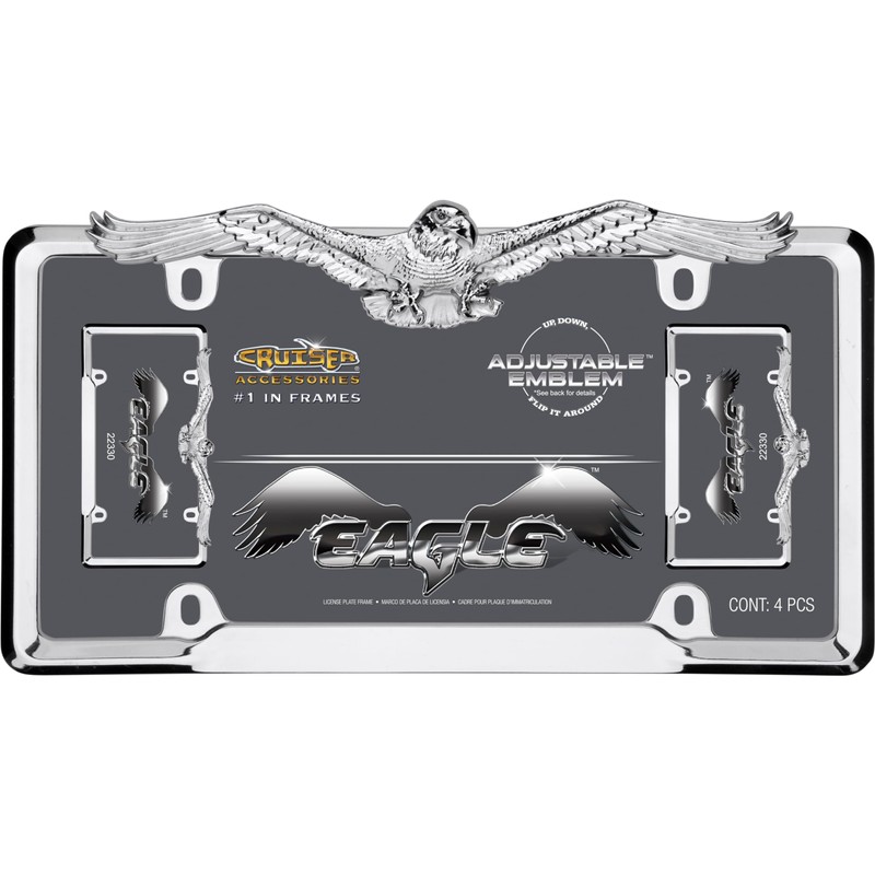 Cruiser Accessories 22330 Eagle License Plate Frame, Chrome,1 Frame