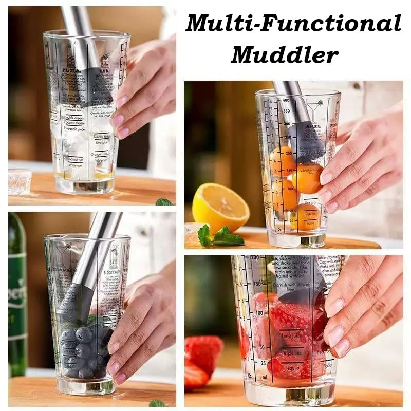 2 Pcs 8 Inch Stainless Steel Muddler for Cocktail, Cocktail