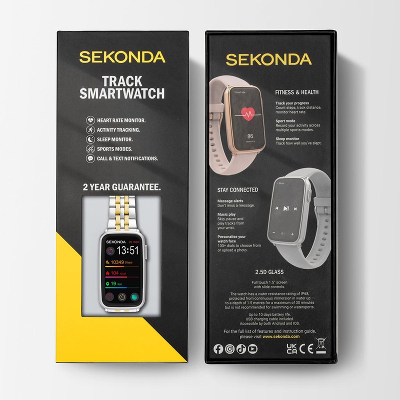 Sekonda Track Smart Watch 26mm with Two Tone Alloy Bracelet