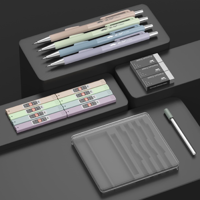 Mr. Pen- Pastel Mechanical Pencil Set, 4 Pack, 2 Sizes,