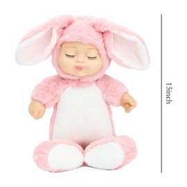 ONEST 15 Inch Cute Baby Doll with Clothes Soothing Sleep Doll Realistic Baby Doll, Rabbit