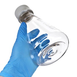 Eisco - Pack of 12, 500mL Sterile PETG Erlenmeyer Flasks, Vented, Flat Bottom, Lab-Grade, Gamma Sterilized, USP Class VI, Ideal for Cell Culture, Biopharmaceutical Processing, Chemical Storage