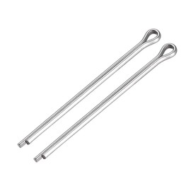 sourcing map Split Cotter Pin - 4mm x 70mm 304 Stainless Steel 2-Prongs Silver Tone Fastener Clip Key 2Pcs