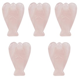 mookaitedecor Guardian Angel Figurines Set of 5,Crystals Gemstone Carved Mini Statue for Love,Peace & Healing 1.5 inch