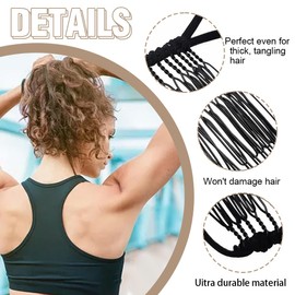 BQRKOTM Banana Clip Double Comb Stretchy Banana Clip Hair 30 Tooth Banana Hair Clips Women for Thick Wavy Kinky Natural Curly Hair (Black)