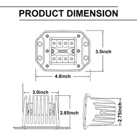Flush Mount LED Pods, Auto Power Plus 2pcs 80W Flush Led Light Bar Spot Flood Driving Lights Super Bright Auxiliary Work Light Waterproof Off Road Backup Fog Lights for Trucks Boat UTV ATV