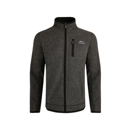 Weird Fish Rossten Eco Full Zip Grid Fleece Washed Black Size M