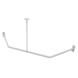 Naiture Neo-Angle Shower Curtain Rod Aluminum with Ceiling Support, 18-1/2" X 26" X 18-1/2", Matte White Finish