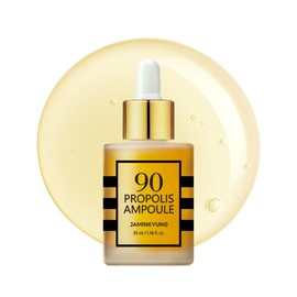 JAMINKYUNG Propolis Ampoule, Glow Boosting Serum for Face with 90% Propolis Extract & Snail Mucin, 8-Layer Hyaluronic Acid, Niacinamide for Sensitive Skin, Dry, Dull Skin, Korean Skincare 1.18 fl oz