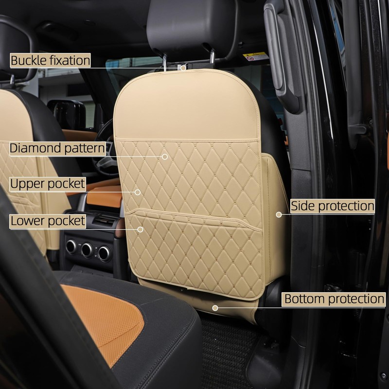 TAIKOO Seat Back Protector + Large Capacity Pocket Storage Organizer,Preventing