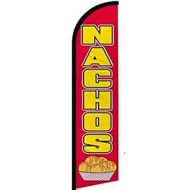 4 less Co NACHOS Windless Swooper Flag Feather Banner Sign 2.5x11.5 ft Tall (Flag Only) rf