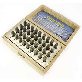 toolzone HB273 3mm 36Pc Alphabet Letter & Number Stamps/Punches, Silver