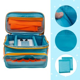 UPGRADED Carrying Bag for Toniebox Starter Set - Carrying Case for Toniebox, Tonie Figures ,Headphones and Charging Station, Portable Storage Bag with Shoulder Strap and Handle Bar, Cute Design