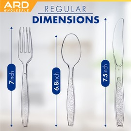 Ard Wholesale 360 Count Cutlery Combo Box | Clear Extra Strong Extra Resistant | 180 Forks, 120 Spoons, And 60 Knives
