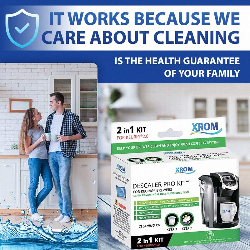 XROM Professional Descaling Kit Compatible With All K-Cup Keurig 2.0