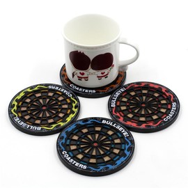 PRETYZOOM Set of 4 Food Tray Cup Coasters for Table Home Darts Coaster Holder Mat Dartboard Drink Mat Japanese Style Placemat Flying Target