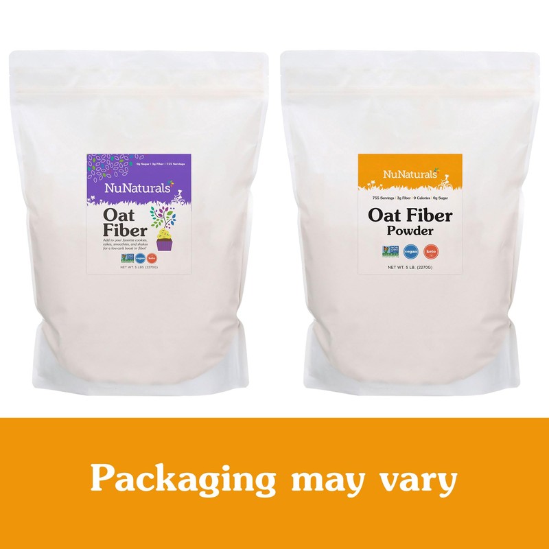 NuNaturals Oat Fiber Powder, All Natural Non-GMO, Supports Digestive Health,