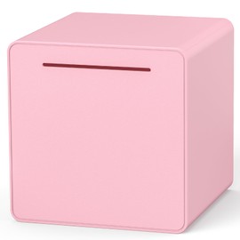 Hicocool 6" Piggy Bank for Adults Teens Kids Must Break to Open, Assembly ABS Plastic Money Saving Box (Pink)