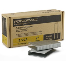 Powernail PS200 15.5 Gauge 2 Inch Length 1/2 Inch Crown Hardwood Flooring Collated Galvanized Staples (Box of 1000)
