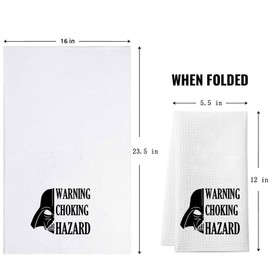 ZJXHPO Movie Inspired Waffle Absorbent Kitchen Towel - Dishes & Tea Towel - Kitchen Decor & Housewarming Gift (Warning Towel)