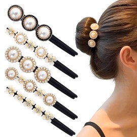 5 Stück Haarschmuck Damen Dutt Haarknotenmacher Magic Bun Maker Geschickt Haarknoten Maker Schneller Wiederverwendbarer Haarknotenmacher für Haarknoten,Dutt Maker
