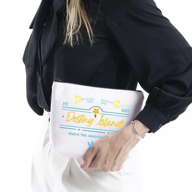WCGXKO Destiny Islands Makeup Bag ARPG Gift Kingdom Vacation Gifts
