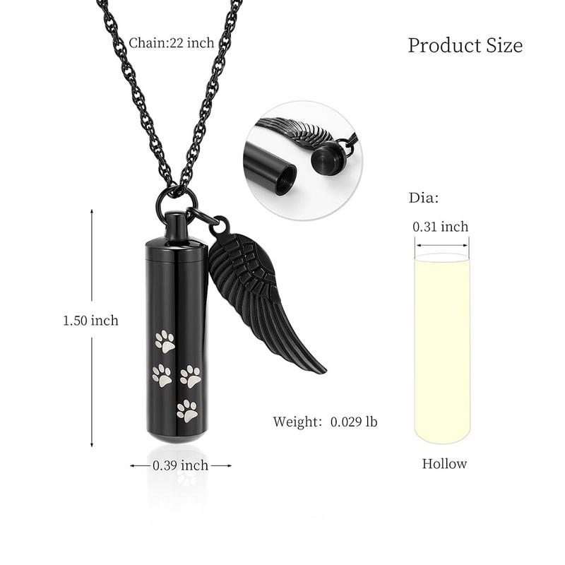 Ashes Pendant, Double Layer Waterproof, Includes Bone Kit, Memorial Pendant,