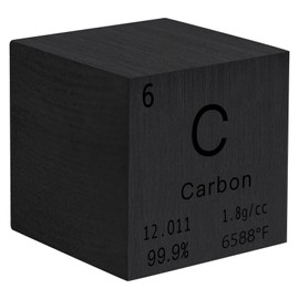 STPCTOU Carbon Cube Pure Metal High Density Cube Laser Engraved Cube Elements Periodic Table Collection Lab Materials DIY Teacher Science Creative Gift (Carbon, 1 inch)