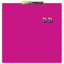 Nobo Mini Magnetic Whiteboard Coloured Tile, Frameless, Dry Wipe, Easy Clean, Wall Mountable, Home/Office, 360 x 360 mm, Pink, 1903803