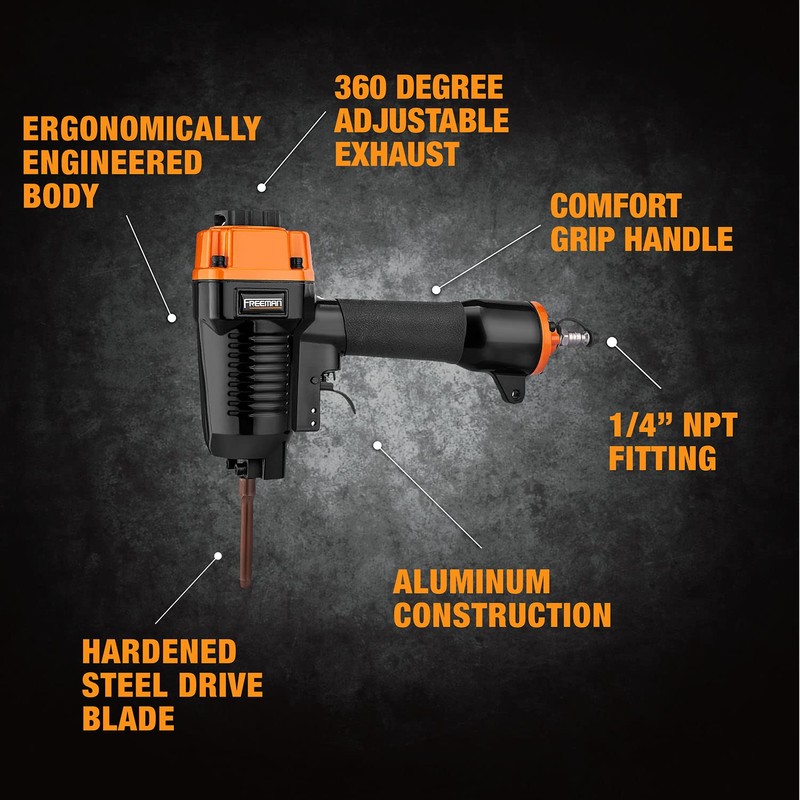 Freeman PPNNR Heavy Duty Pneumatic 7-Gauge to 14-Gauge Punch Nailer/Nail