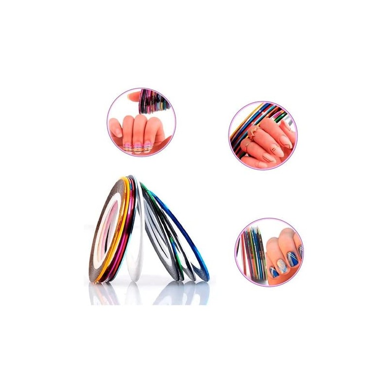 12 Cintillas Para Decoración De Uñas Surtidas