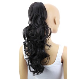PRTTYSHOP Hair Piece Pony Tail Extension Draw String Voluminous Curly Heat-Resisting 22" off black # 3 PH19
