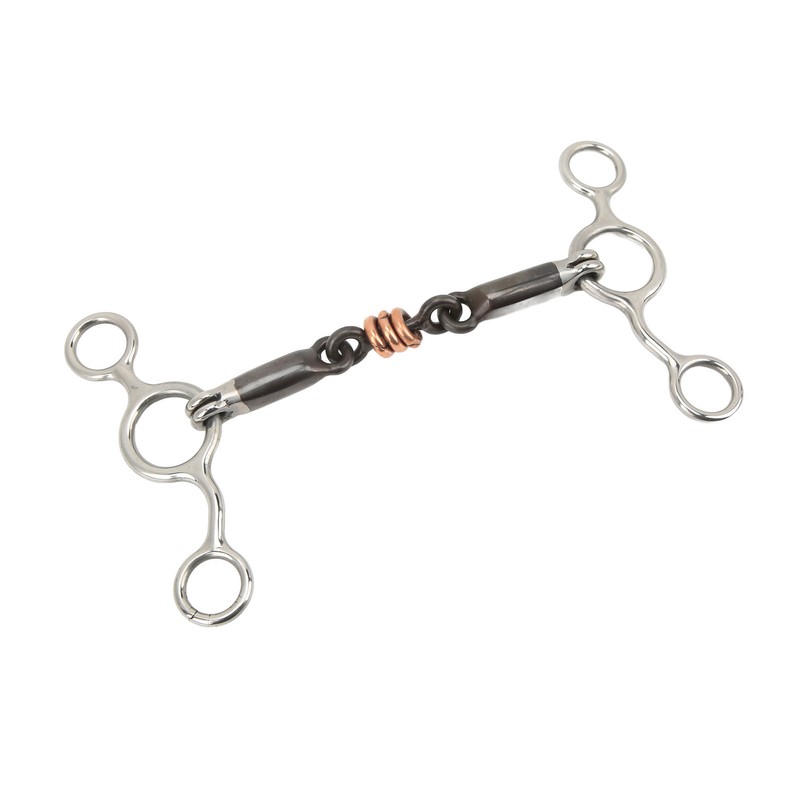 Horse Gag Ring Snaffle Stainless Steel Brass 145mm Mouthpiece Horse