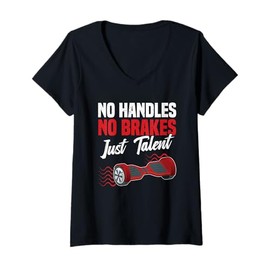 Womens One Wheel Hoverboard Hoverboarding Electric Scooter V-Neck T-Shirt