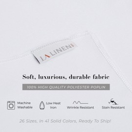 LA Linen Polyester Poplin Rectangular Tablecloth, 60 by 126-Inch, White