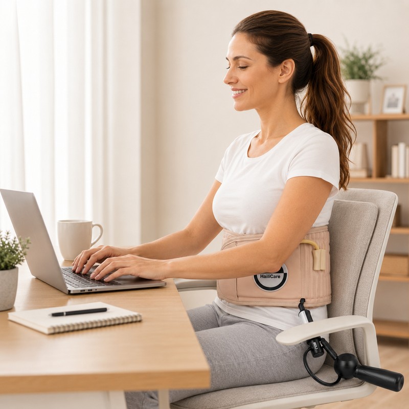 Inflatable Lumbar Support Belt for Back Comfort – Adjustable Waist
