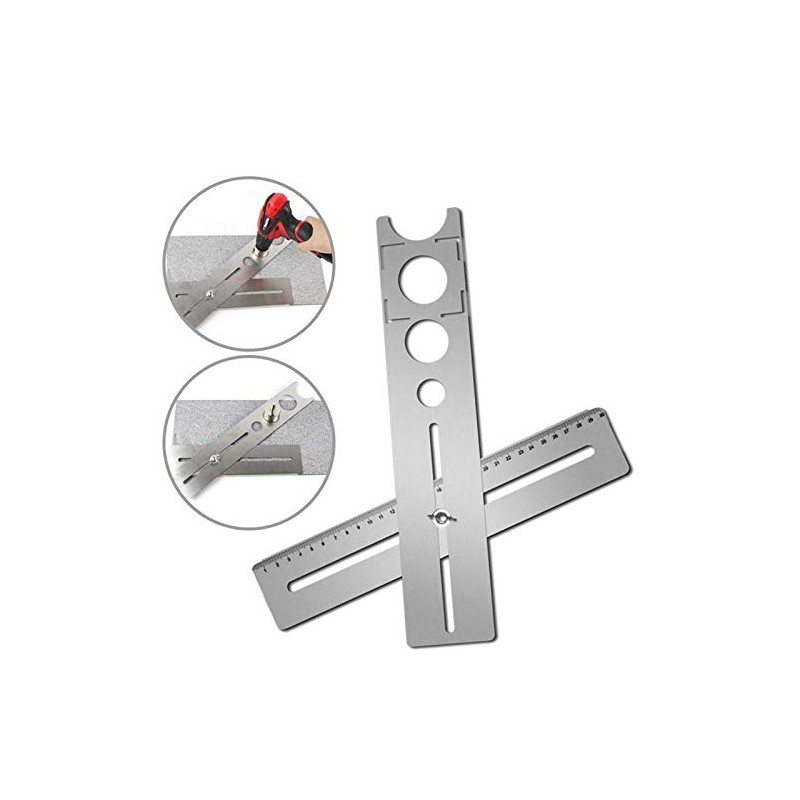 Dtacke Portable Stainless Steel Ceramic Tile Hole Locator Universal Punching