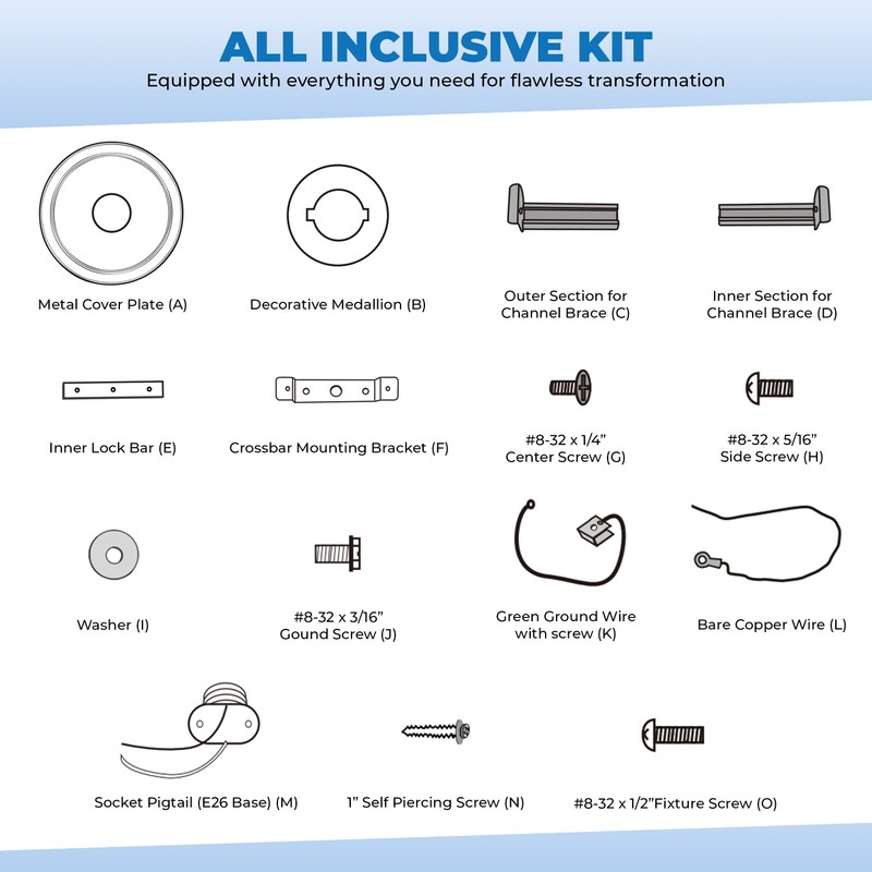 OHLECTRIC Recessed Can Light Conversion Kit to Pendant Lights –
