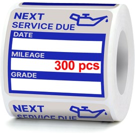 for Oil Change Stickers 300 Pcs 2”x 2” Service Black Stickers, Next Service Due Reminder Sticker Labels, Easy to Write on, Easy to Peel with No Residue