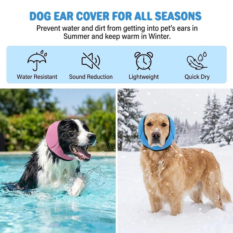 No Flap Ear Wraps for Dogs, Dog Ear Muffs Noise