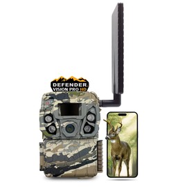 Browning Trail Cameras Defender Vision Pro HD 24MP Dual SIM Hunting Game Trail Camera - Ultra High Gain Antenna, 110' Night Detection Range & Smartphone App Compatibility (OVIX Camo)
