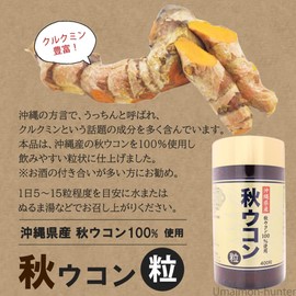 Autumn Turmeric Grains 2.8 oz (80 g) (200 mg x 400 capsules) x 1, Okinawa Turmeric Sale, Plenty of Curcumin, For Those Who Love Alcohol