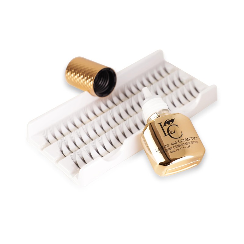 Knot Free Cluster Lashes Kit With Everlasting Eyelash Glue and