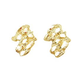 Mens 10k Yellow Gold Nugget Earrings