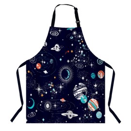 BGBDEIA Space Galaxy Constellation Kitchen Apron for Women Men, Adjustable Apron Chef Bakers Apron Cooking Apron Cooking Baking Gardening
