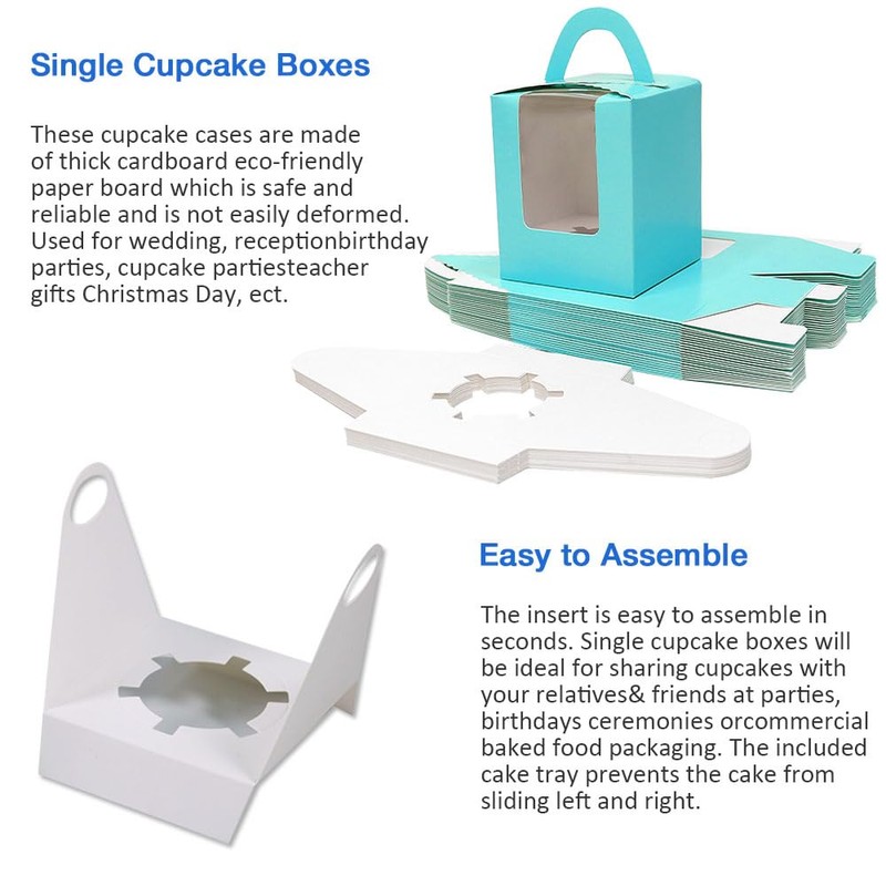 Goalfly Individual Cupcake Boxes, 24 PCS Single Cupcake Boxes, 1