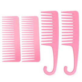 4 Pieces Hair Comb Wide Tooth Comb Large Hair Detangling Comb No Handle Detangler Comb for Long Wet or Curly Hair Detangling