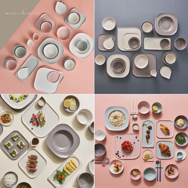 Laciete Onban 2-person/4-person/6-person home set (milk, peach, azure, ash, sand),